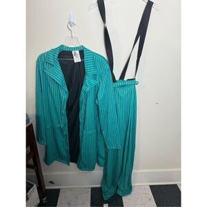 Pony Express Creation Wizard Magician Mob Mafia Boss Cape Long Jacket Suspenders